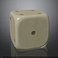 White Ceramic Dice With Holes On Smooth Gray Background Surface