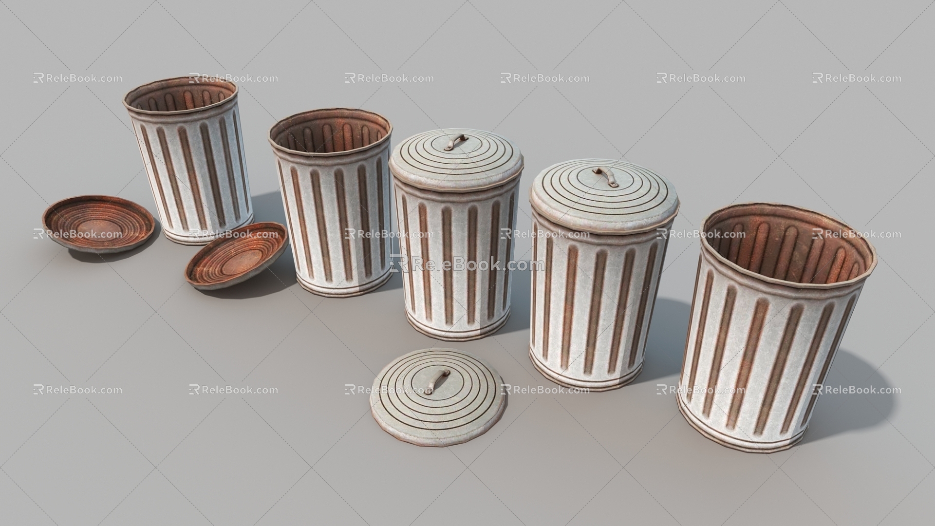 Old Iron Bucket Recycling Bucket Vintage Iron Bucket 3d model