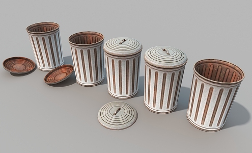 Old Iron Bucket Recycling Bucket Vintage Iron Bucket 3d model