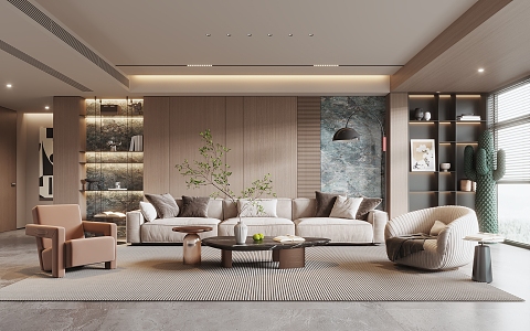 modern living room 3d model