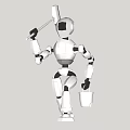 Contemporary Decorative Ornament Set Featuring White Robot Holding Mop And Bucket