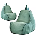 Light Green Velvet Bean Bag Chairs With Small Spikes For Kids Room