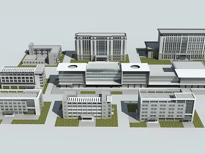 Modern Office Building Complex With Contemporary Design Spacious Layout And Multiple Structures 3d model