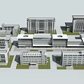Modern Office Building Complex With Contemporary Design Spacious Layout And Multiple Structures 3d model