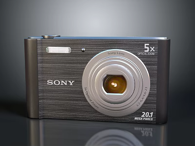 Sony Digital Camera Featuring 5X Optical Zoom And 20.1 Megapixels Sleek Silver Black Design 3d model
