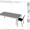 Modern White Dining Table With Black Chairs Set For Home Use