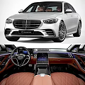 Mercedes Benz Luxury White Sedan With Front Grille And Rear Taillights Exterior Design