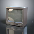 Vintage Sony Television With Retro Design And Screen Reflection On Smooth Surface 3d model