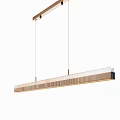 Modern Linear Pendant Light With Metal Frame And Glass Stripes For Interior Design