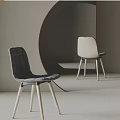 Modern Two Tone Dining Chairs With Woven Fabric And Wooden Legs Design