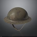 Military Weapon Helmet Featuring Dome Shaped Brim and Colorful Textured Surface