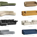 Abstract Sofa Collection Featuring Modern Design Various Colors And Unique Shapes 3d model
