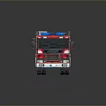 Shiny Red Fire Truck With Number 78 Ladder And Emergency Equipment