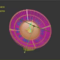 Ornamental Golden Rotary Wheel Frame With Intricate Grid Design And Sturdy Base