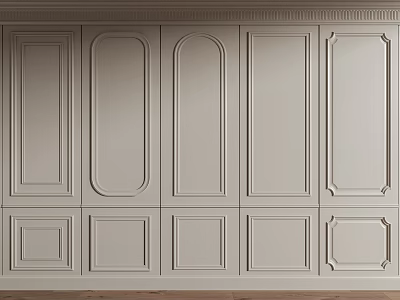 Light Colored Decorative Wall Paneling With Various Patterns For Interior Design 3d model