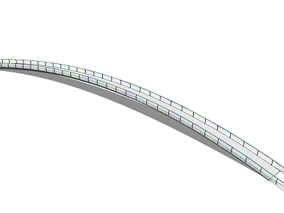 Modern Arched Landscape Bridge Design With Glass Railings And Illuminated Structure 3d model