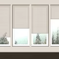 White Roman Blinds on Multiple Windows Bright Interior with Wooden Floor and Natural View