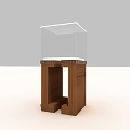 Transparent Glass Display Case With Wooden Base And Storage Compartment