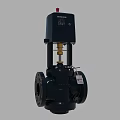 Industrial Control Valve With Electric Actuator Flange Connection Black Body And Red Indicator