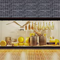Modern Window Advertising Window Display Cabinet Food Window Red Wine and Foreign Wine Goblet 3d model