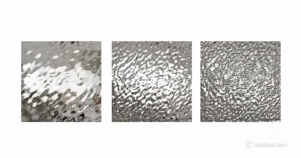 Metal Textured Wall Decor With Three Unique Shiny Patterns For Interior 3d model