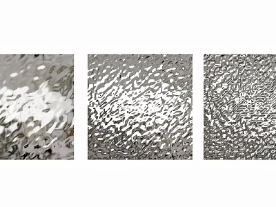 Metal Textured Wall Decor With Three Unique Shiny Patterns For Interior 3d model