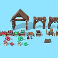 Modern Miner Props Ore Mining Tools 3d model