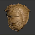 Golden Female Head Sculpture Detailed Artistic Carving With Realistic Features
