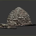 Ancient Stone Dome Structure Standing On Red Ground Scenic View 3d model