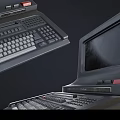 Two Vintage Desktop Computers With Classic Design And Retro Monitor Keyboard