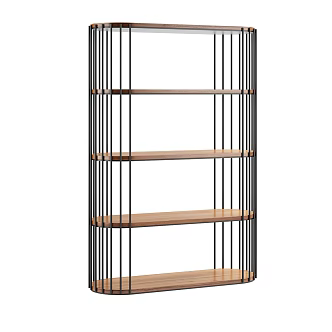 Bonaldo Minimalist Bookshelf Display Rack Decorative Rack Bookcase Wooden Rack Metal Rack 3d model