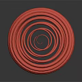 Shiny Red Spiral Spring Isolated On Dark Background With Reflection 3d model