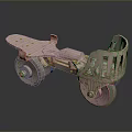 Copper Colored Toy Car With Detailed Carvings Wheels And Metal Seat