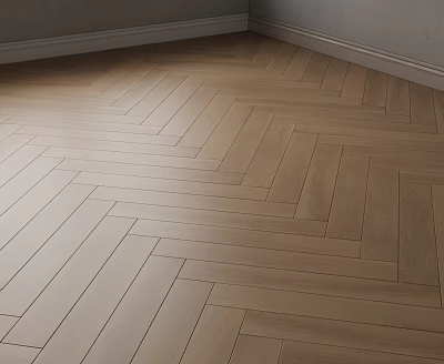Modern Light Brown Wooden Flooring With Herringbone Pattern And Natural Grain 3d model