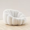 Light Gray Lazy Sofa Featuring Petal Shaped Design And Plush Material On Wooden Floor
