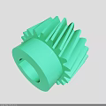 Green Plastic Gear with Toothed Design Smooth Surface and Central Hole 3d model