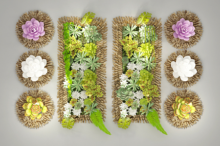 Modern Green Plant Wall Decorative Plant Wall Decorative Wall 3d model