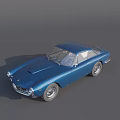 Blue Vintage Sports Car With Sleek Body And Classic Retro Design Features