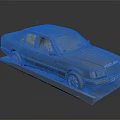 Old Rusty Car Display Model On Platform With Weathered Body And Wheels
