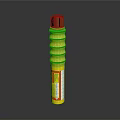 Yellow Cylindrical Household Cleaning Product With Red Top And Label