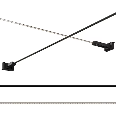 Slim Black Metal Wall Lamp With Intersecting Long Strip Design For Modern Indoor Lighting 3d model