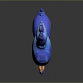 Cute Cartoon Style Blue Bird With Big Eyes And Orange Beak Claws