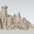 Natural Stone And Wood Decorative Elements For Outdoor Landscape Design