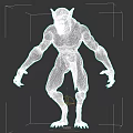 Mythical Werewolf Creature With Muscular Body Sharp Claws And Pointed Ears Standing Pose