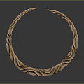 Golden Twisted Collar Fashion Accessory With Spiral Pattern And Metallic Design