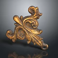 Exquisite Golden Metal Plant Themed Decorative Ornament With Intricate Floral Patterns