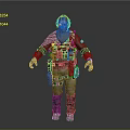 3D Model of Tactical Combat Character With Mask Cape And Gear Pouches