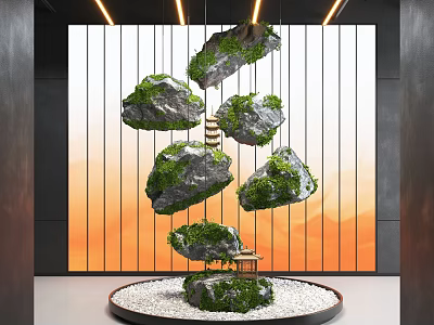 Stone art installation 3d model