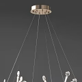 Elegant Modern Crystal Chandelier With Sparkling Clear Crystals Hanging From Ceiling 3d model