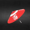 Traditional Red Umbrella With White Decorative Patterns For Daily Living